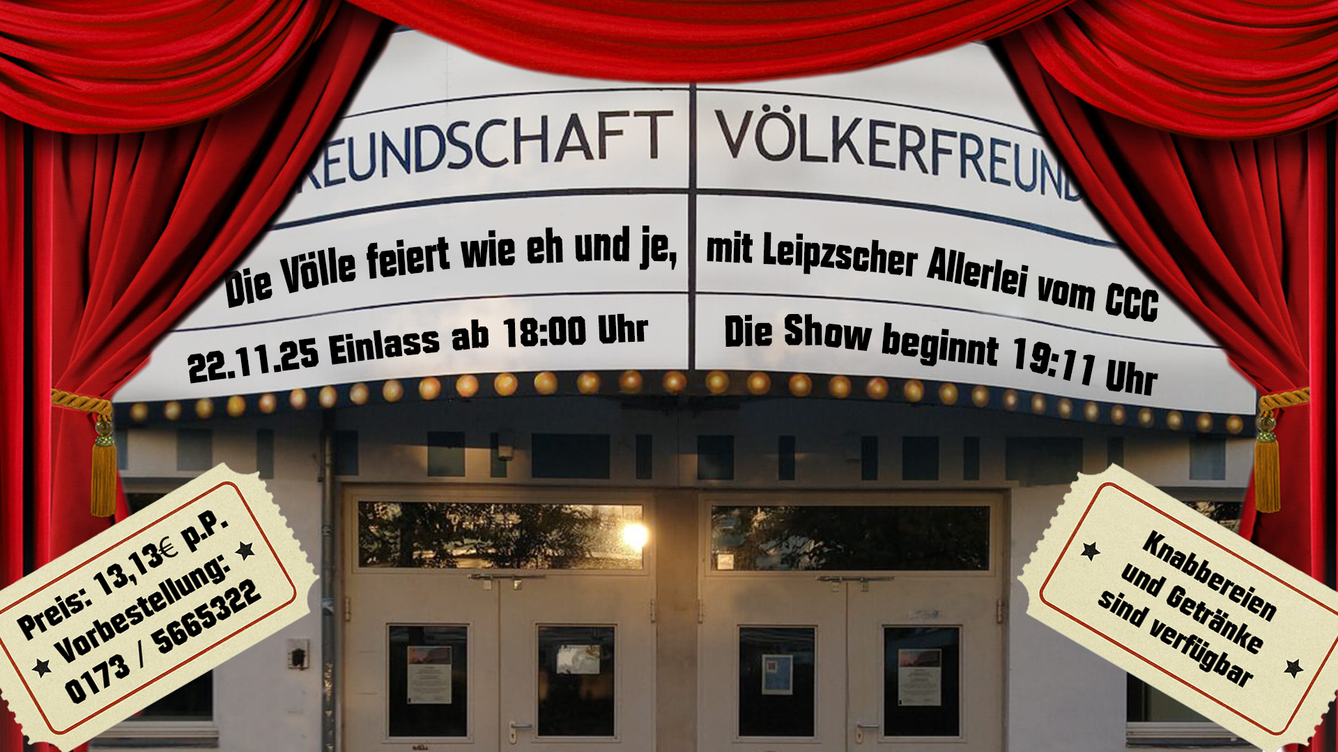 Es sind noch Plätze frei, also schnell melden und eure Karte(n) sichern!